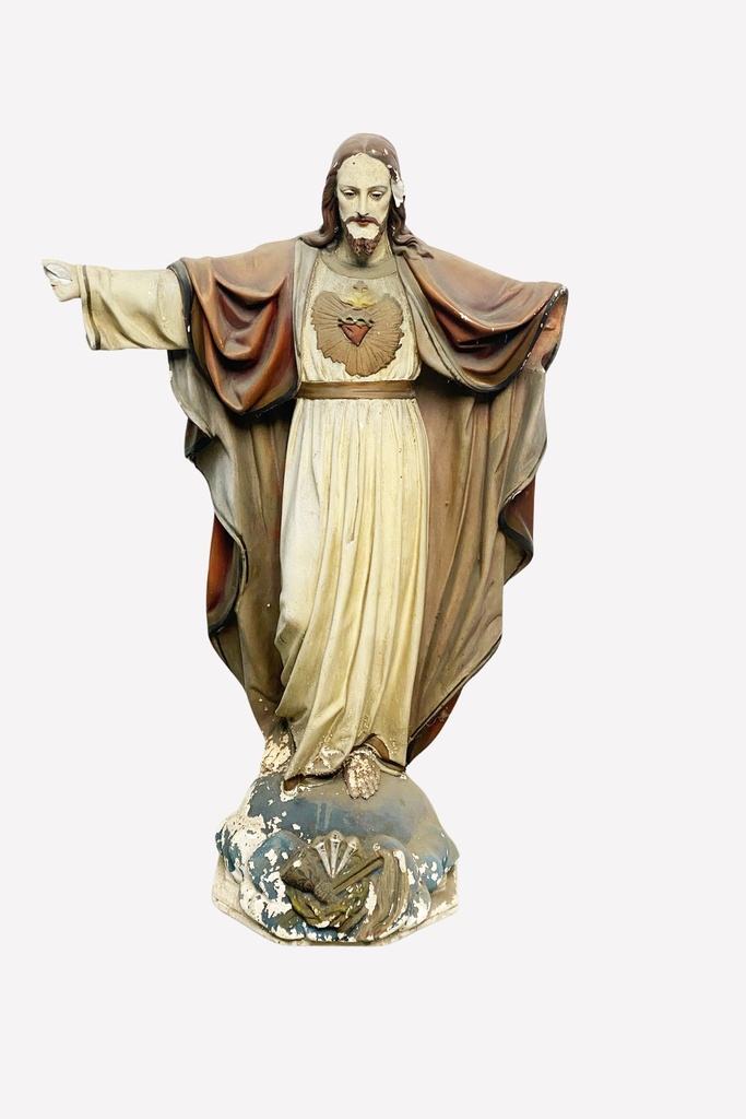 Painted Sacred Heart Jesus Statue