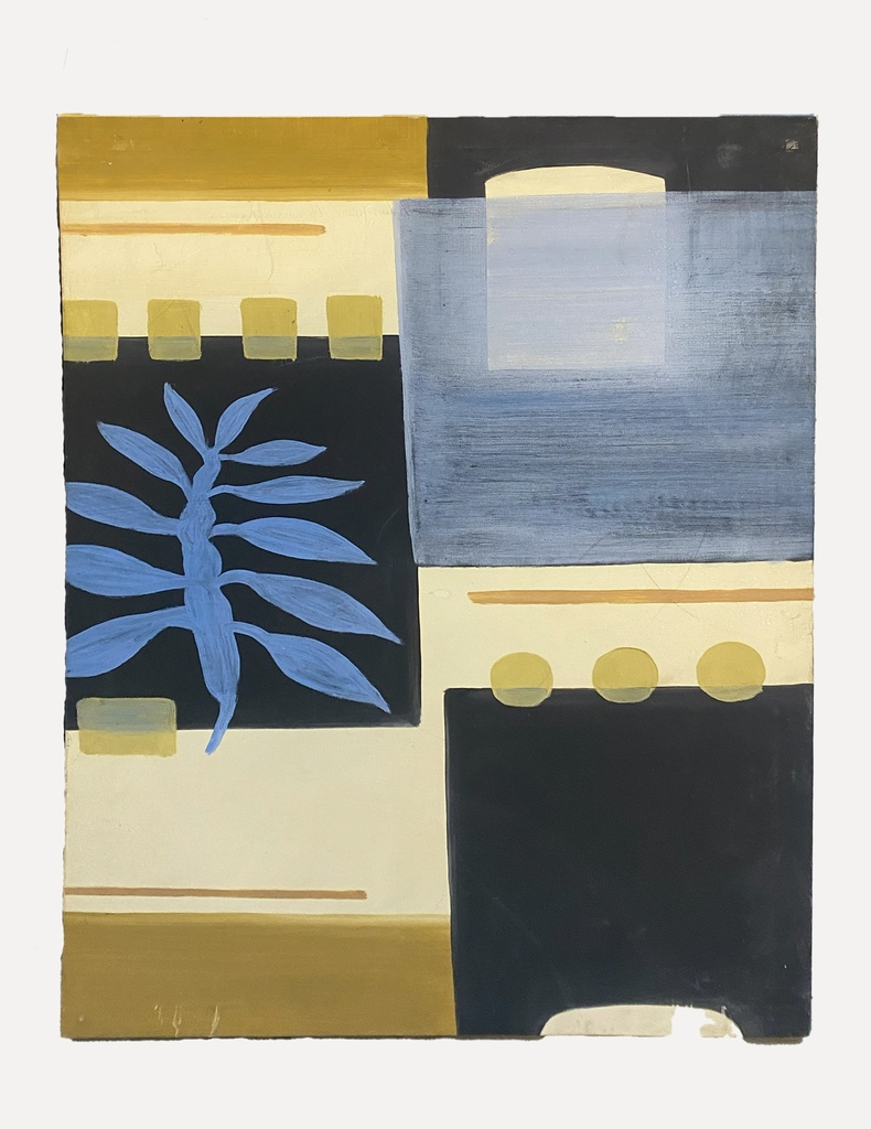Modern Botanical Abstract with Geometric Contrasts