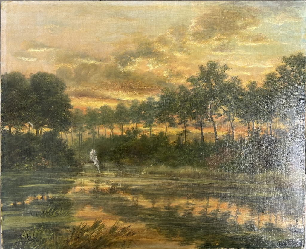Tranquil Sunset Over Woodland Pond