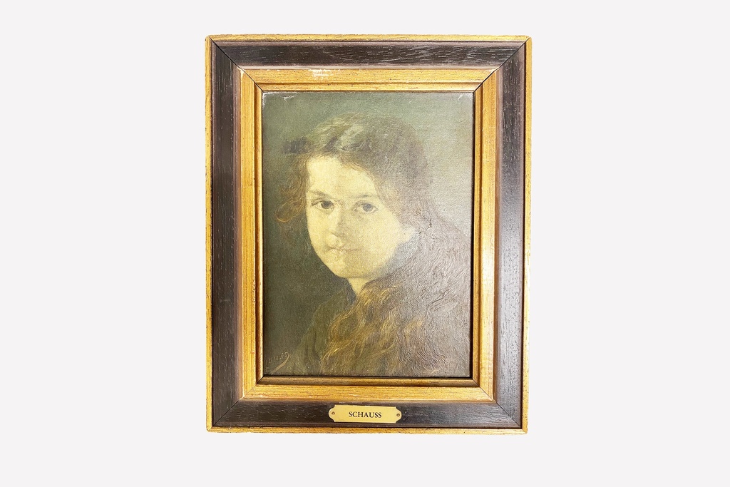 Framed Vintage Portrait with Schauss Nameplate