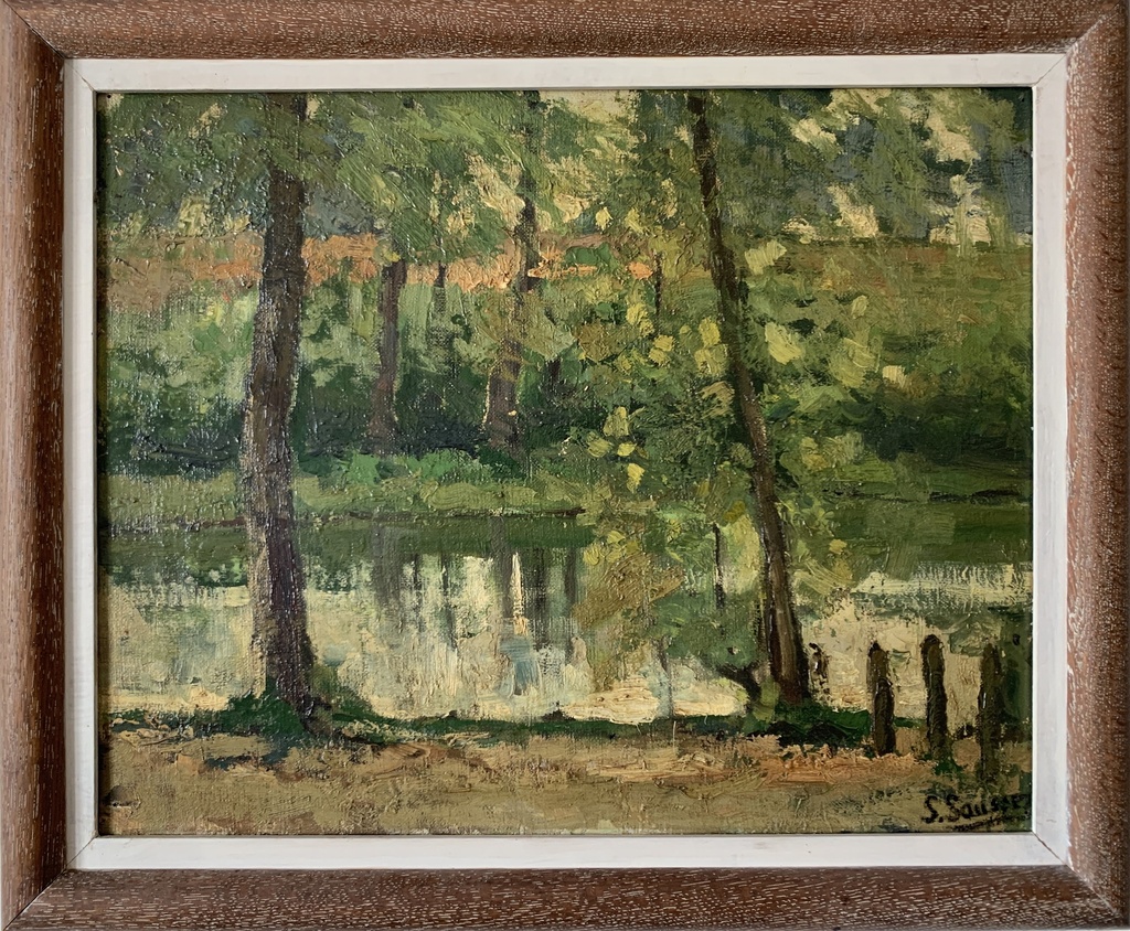 "Tranquil Pondside in Summer"