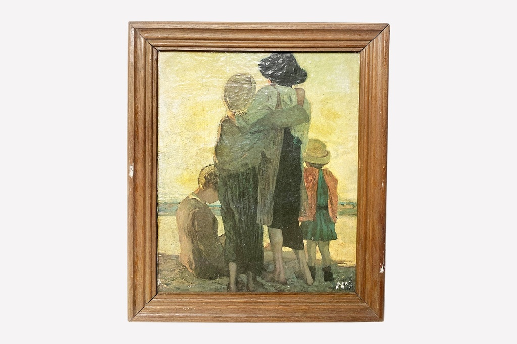 "Family by the Shore at Sunset"