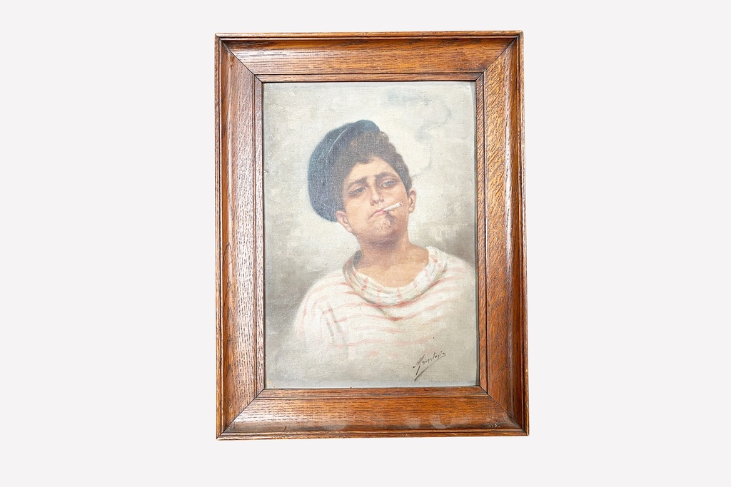Framed Vintage Portrait with Signature