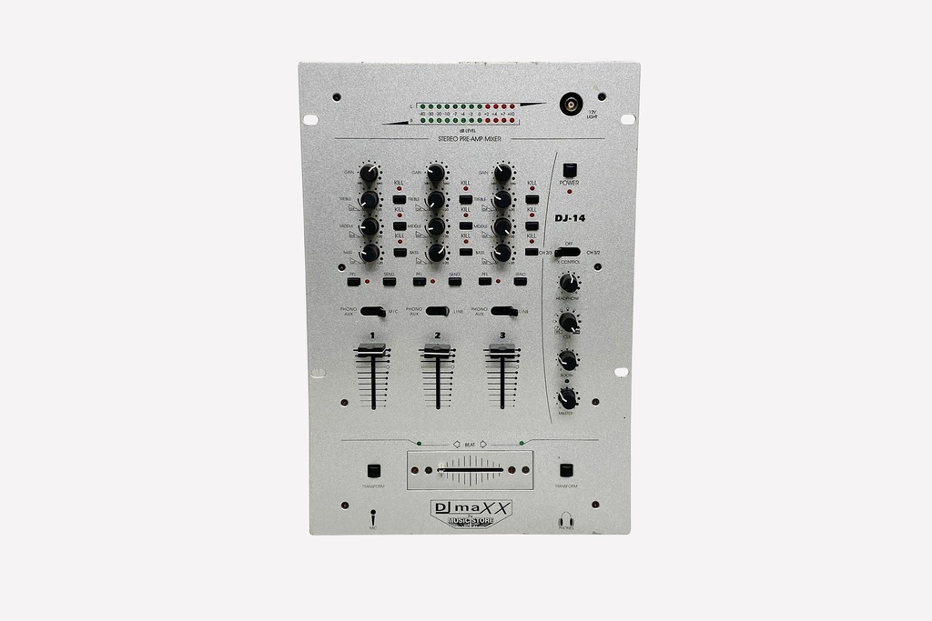 Silver DJ Mixer Control Panel