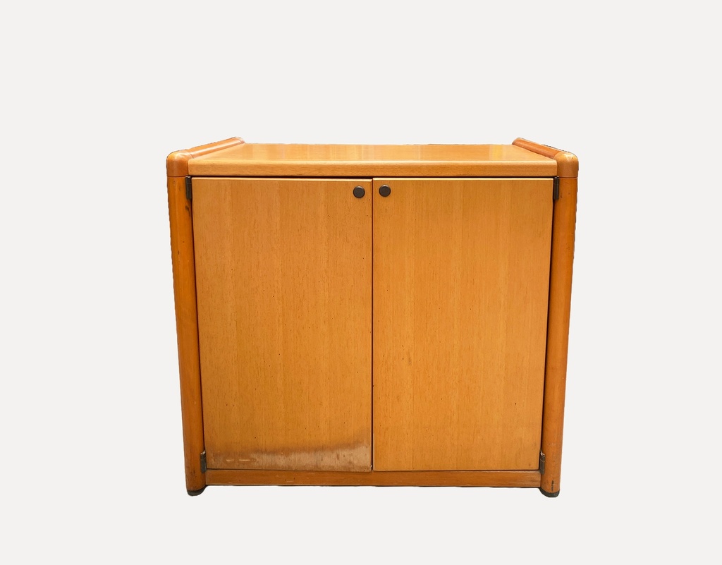 Mid-Century Maple Two-Door Cabinet