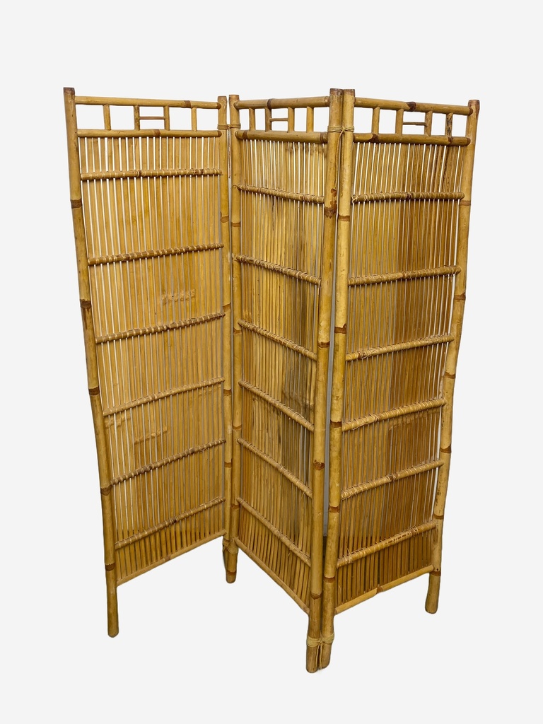 Three-Panel Bamboo Room Divider