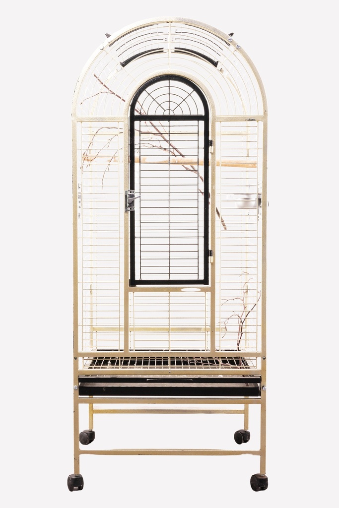 Arched Top Birdcage on Rolling Stand