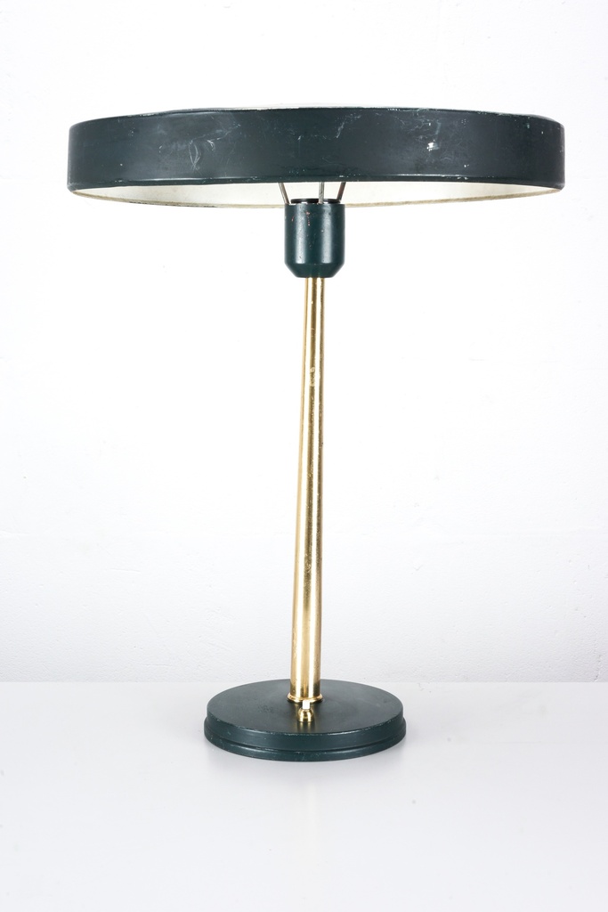 Mid-Century Modern Brass and Black Table Lamp