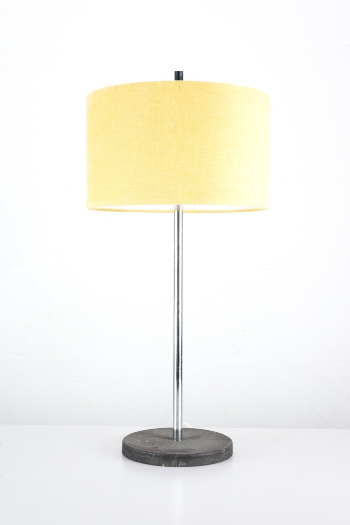 Modern Minimalist Table Lamp with Yellow Drum Shade