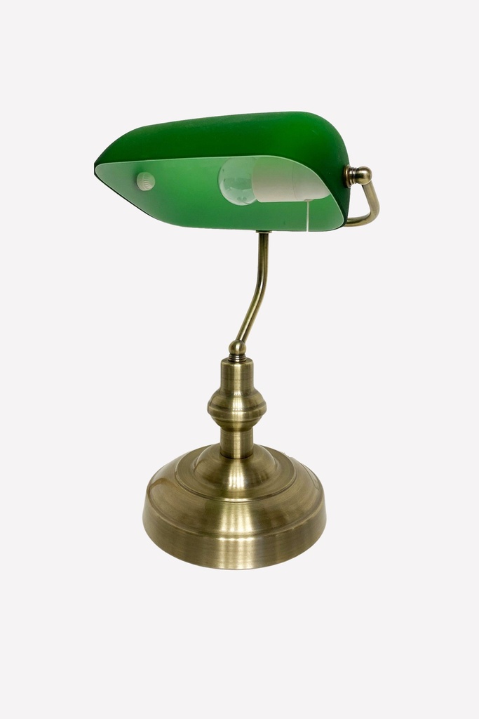 Classic Banker’s Desk Lamp with Green Glass Shade