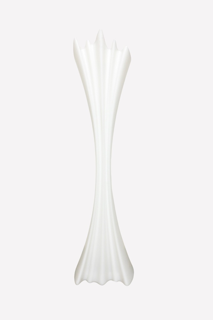 White Sculptural Fluted Vase
