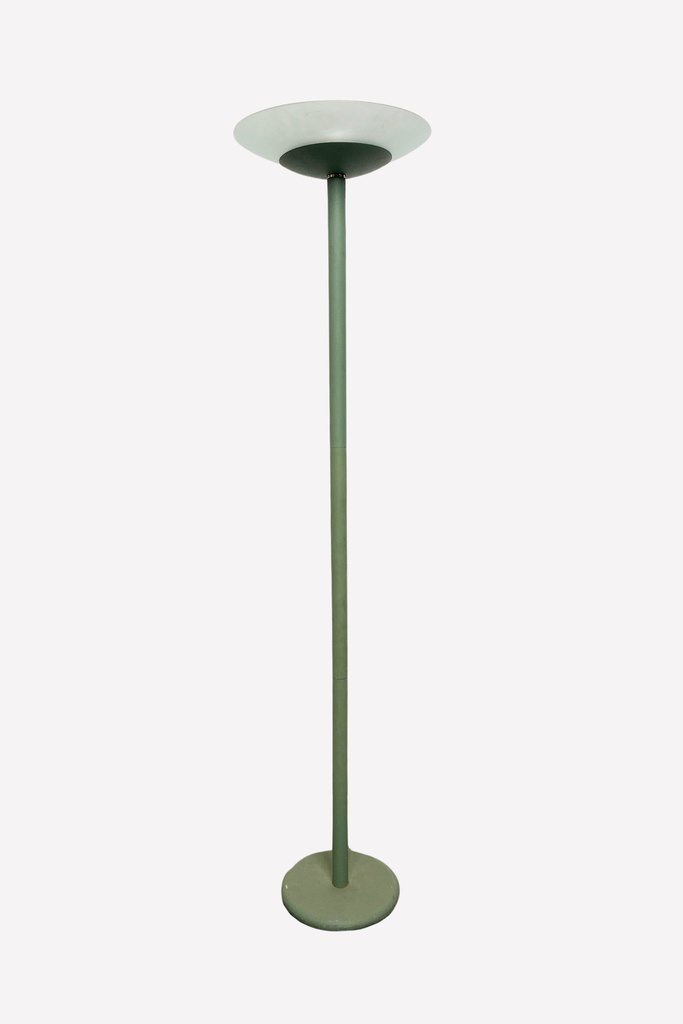 Mid-Century Green Torchiere Floor Lamp