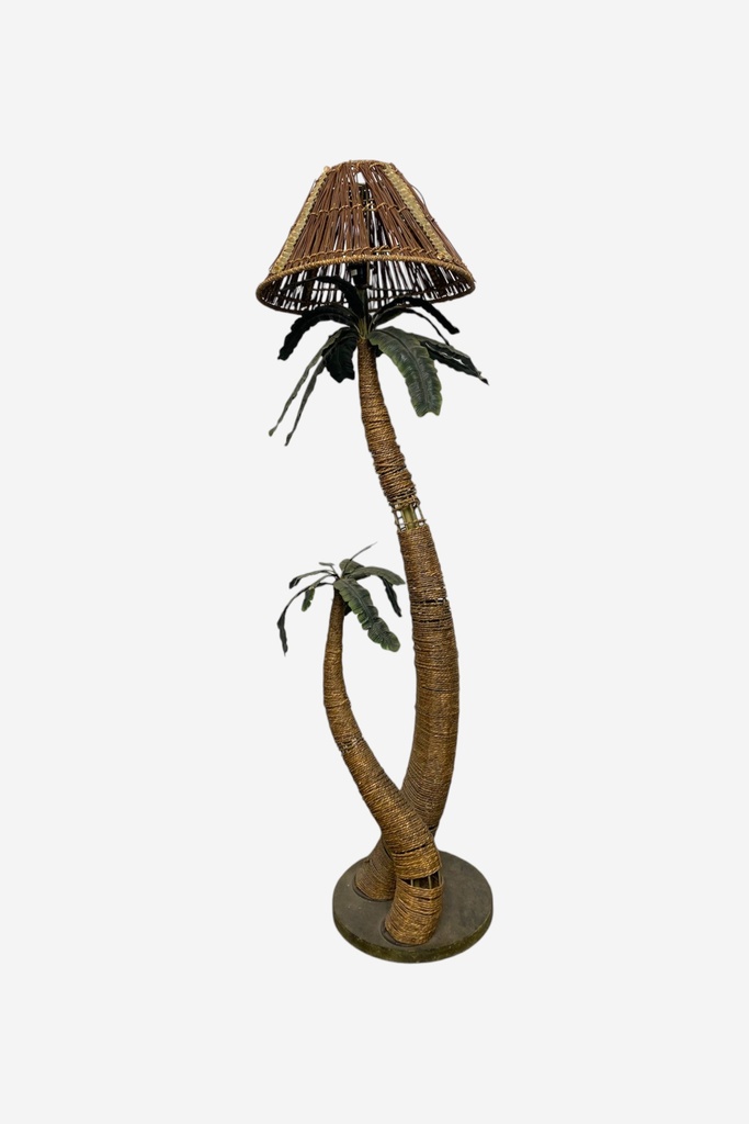 Tropical Woven Palm Tree Floor Lamp