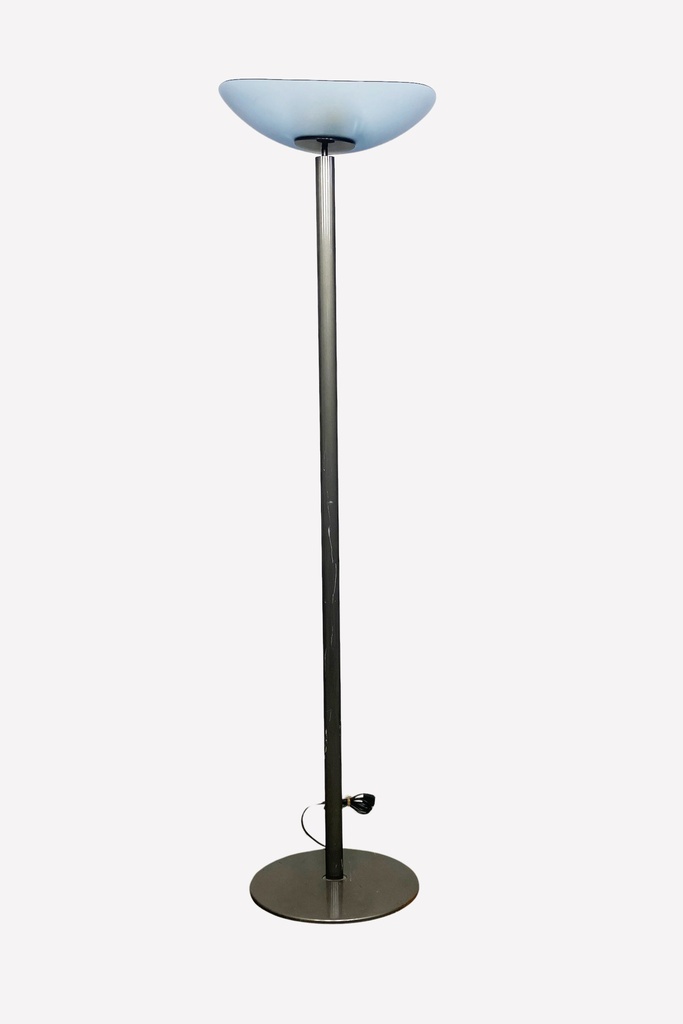 Modern Brushed Steel Torchiere Floor Lamp