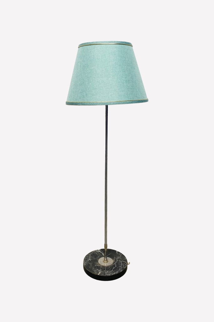 Vintage Teal Shade Table Lamp with Marble Base