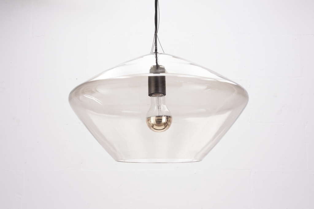 Modern Clear Glass Pendant Light with Exposed Bulb