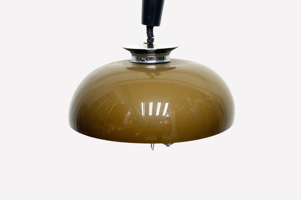 Mid-Century Modern Brown Glass Pendant Lamp