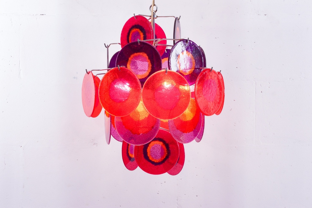 Retro Multicolor Disc Chandelier