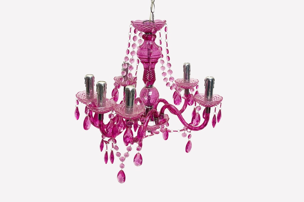 Hot Pink Crystal Mini Chandelier