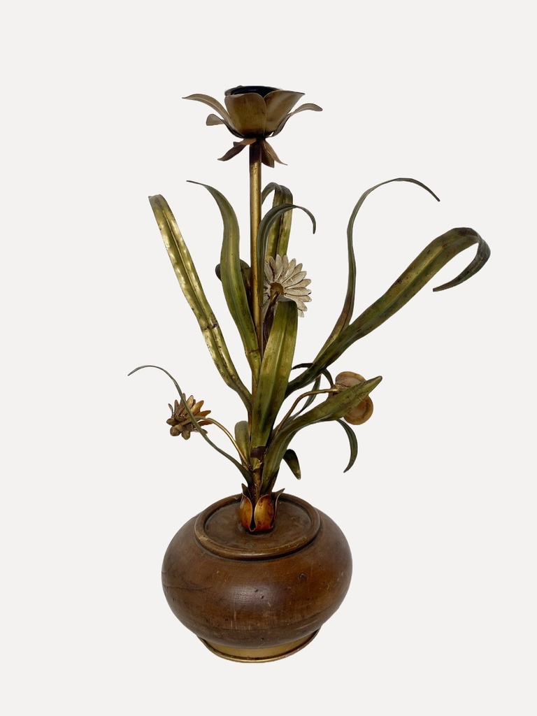 Vintage Brass Floral Sculpture
