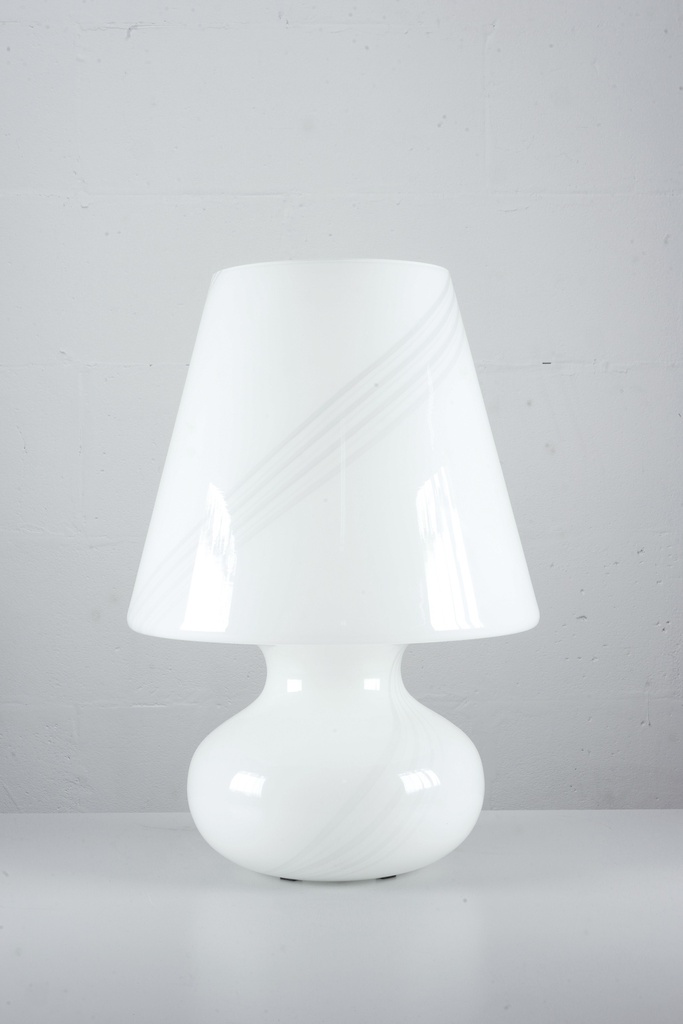 White Swirl Glass Table Lamp