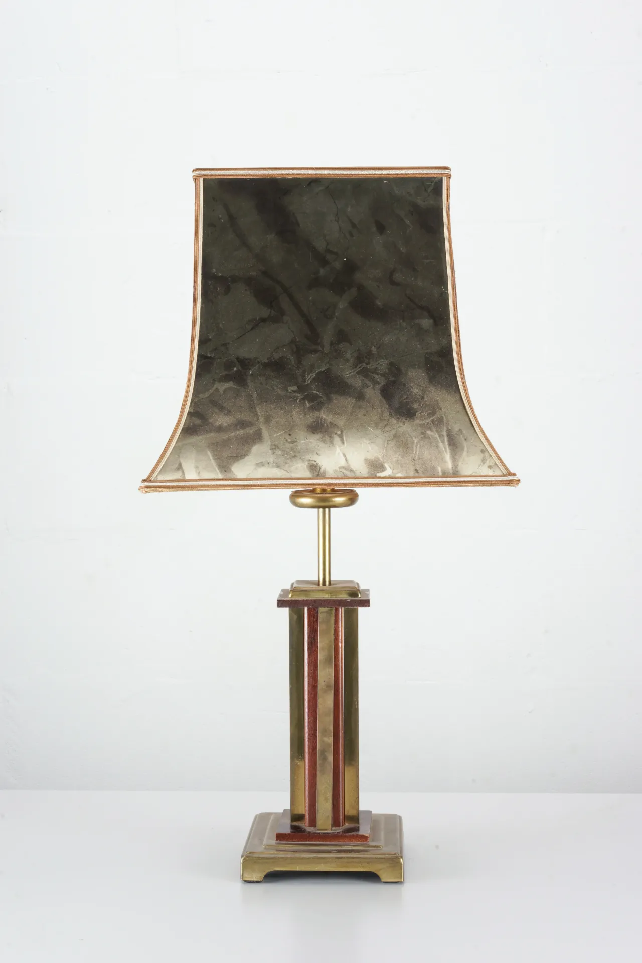 Art Deco Table Lamp with Distressed Gold Shade