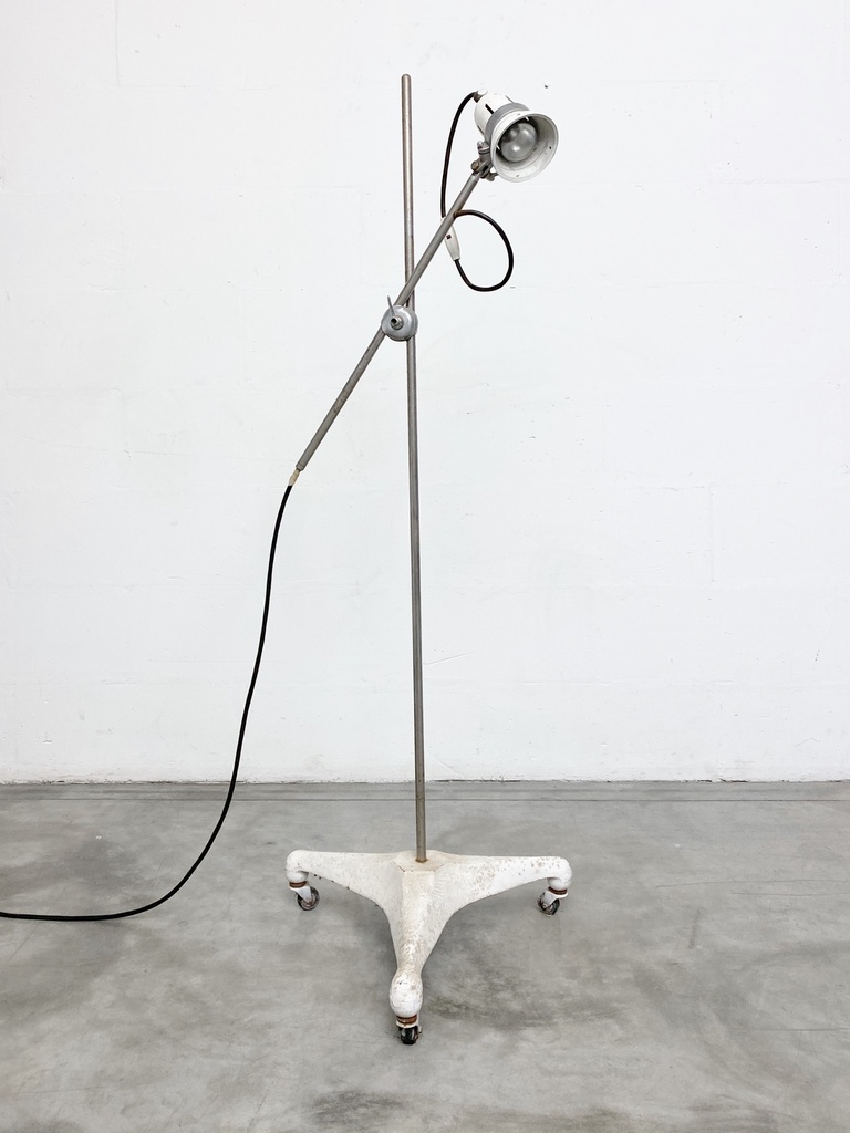 Industrial Adjustable Medical Floor Lamp on Casters