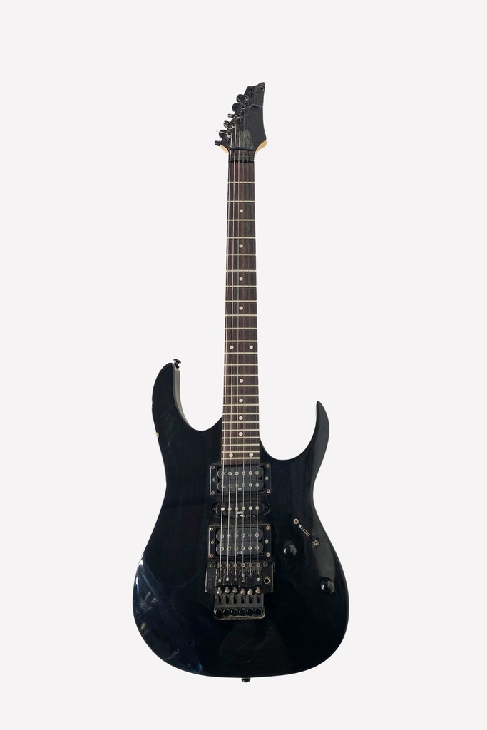 Glossy Black Electric Guitar with Double Humbuckers