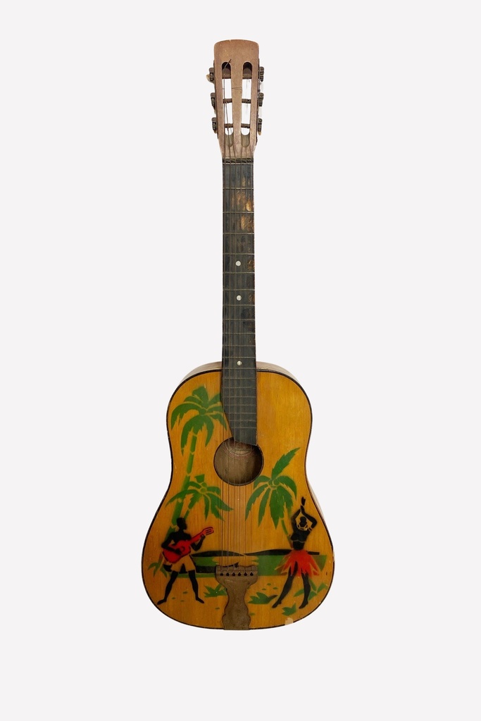 Vintage Tropical Painted Acoustic Guitar