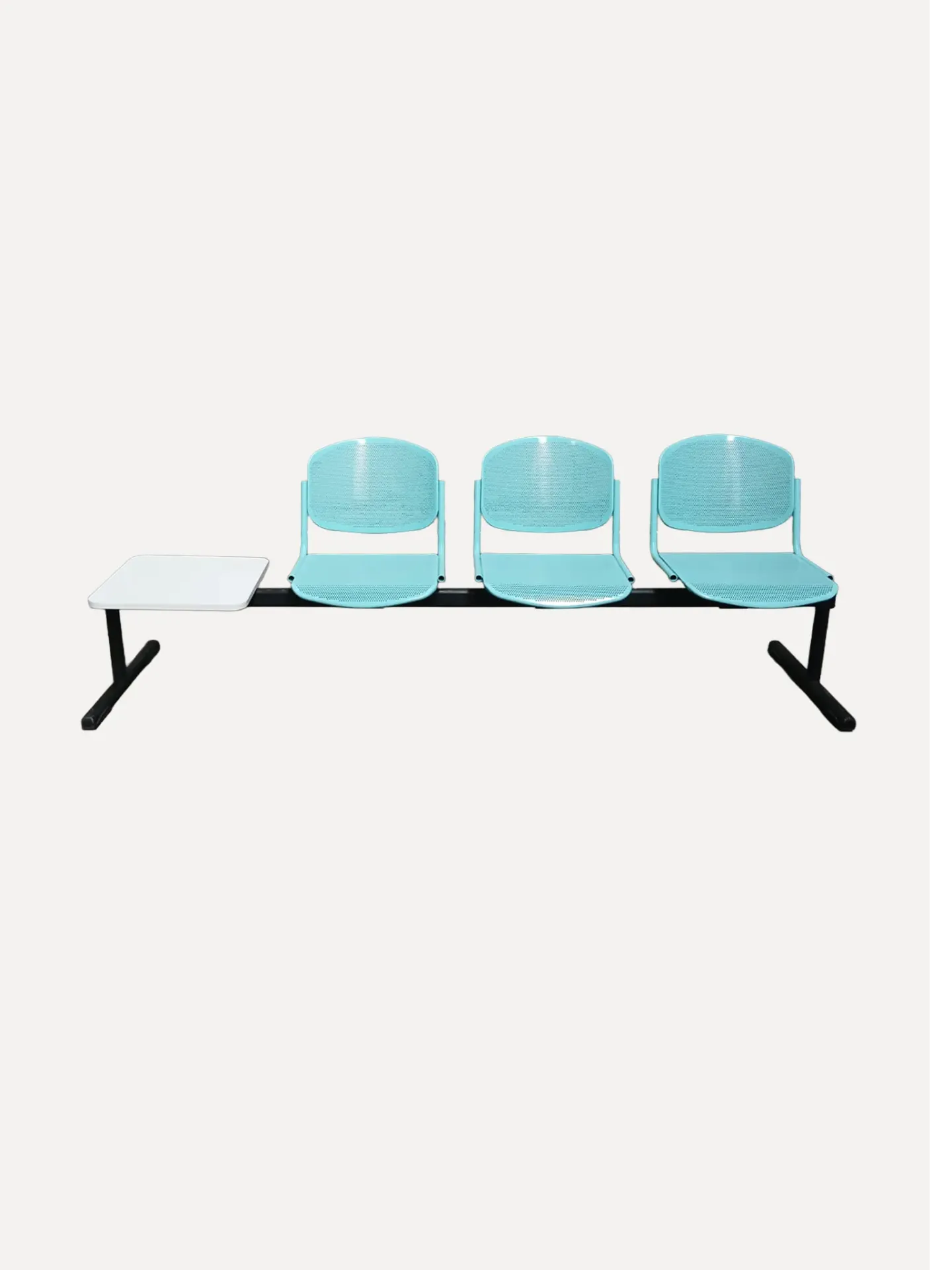 Retro Aqua Waiting Area Seats with Attached Table