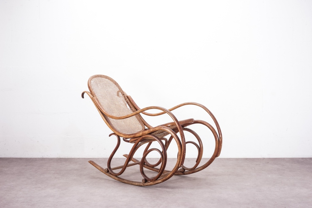 Vintage Bentwood Cane Rocking Chair