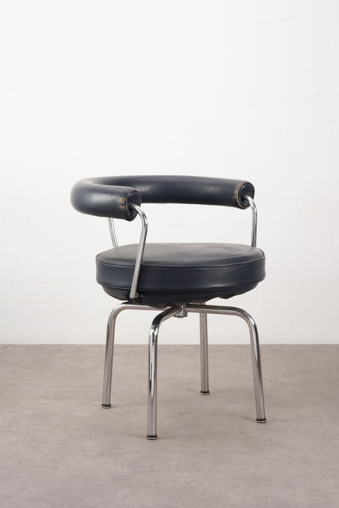 Retro Navy Tubular Chrome Chair