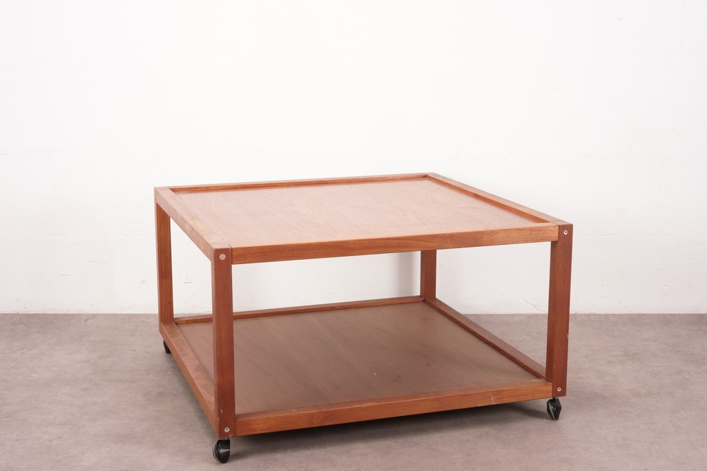 Mid-Century Modern Rolling Tea Cart Table