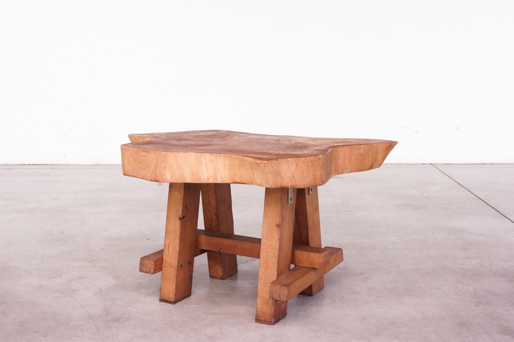 Rustic Live-Edge Wooden Coffee Table