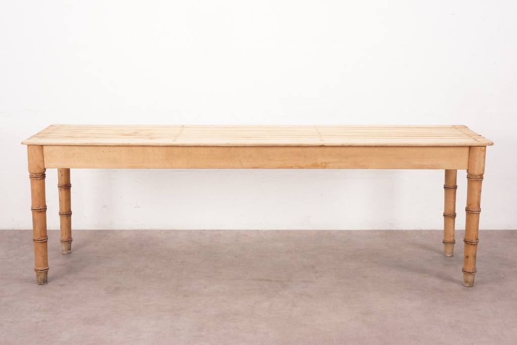 Rustic Pine Farmhouse Table with Turned Legs