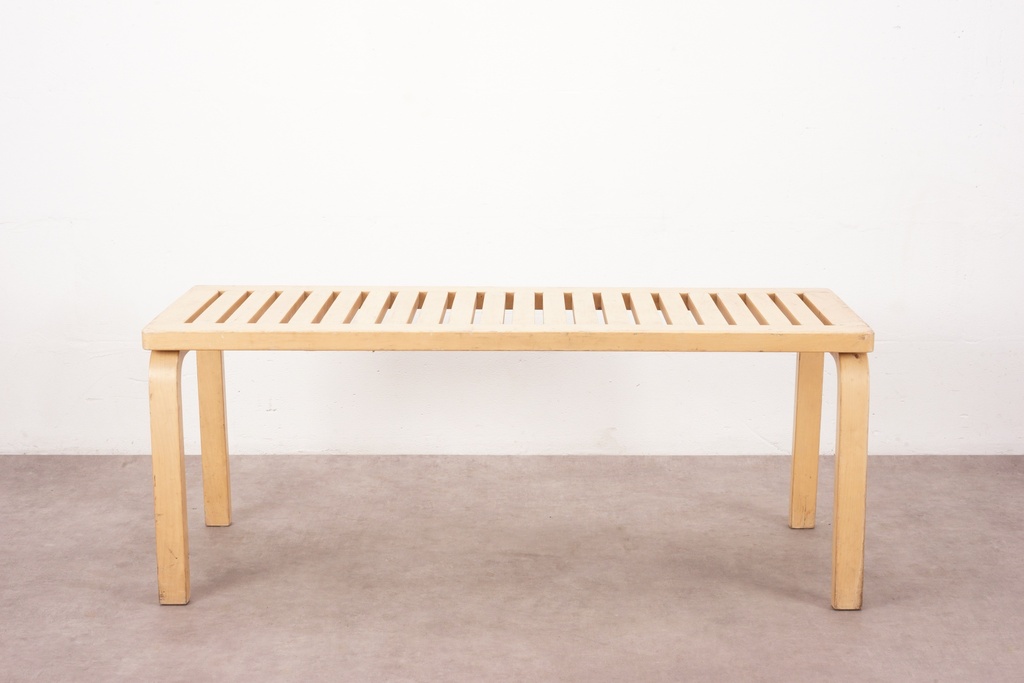 Natural Wood Slatted Bench