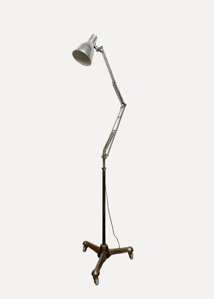 silver and wheels floor lamp