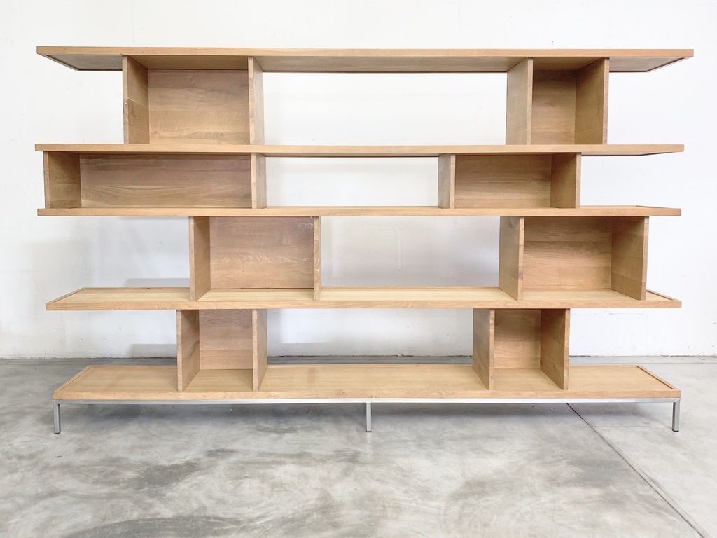 Modern Geometric Oak Display Shelving