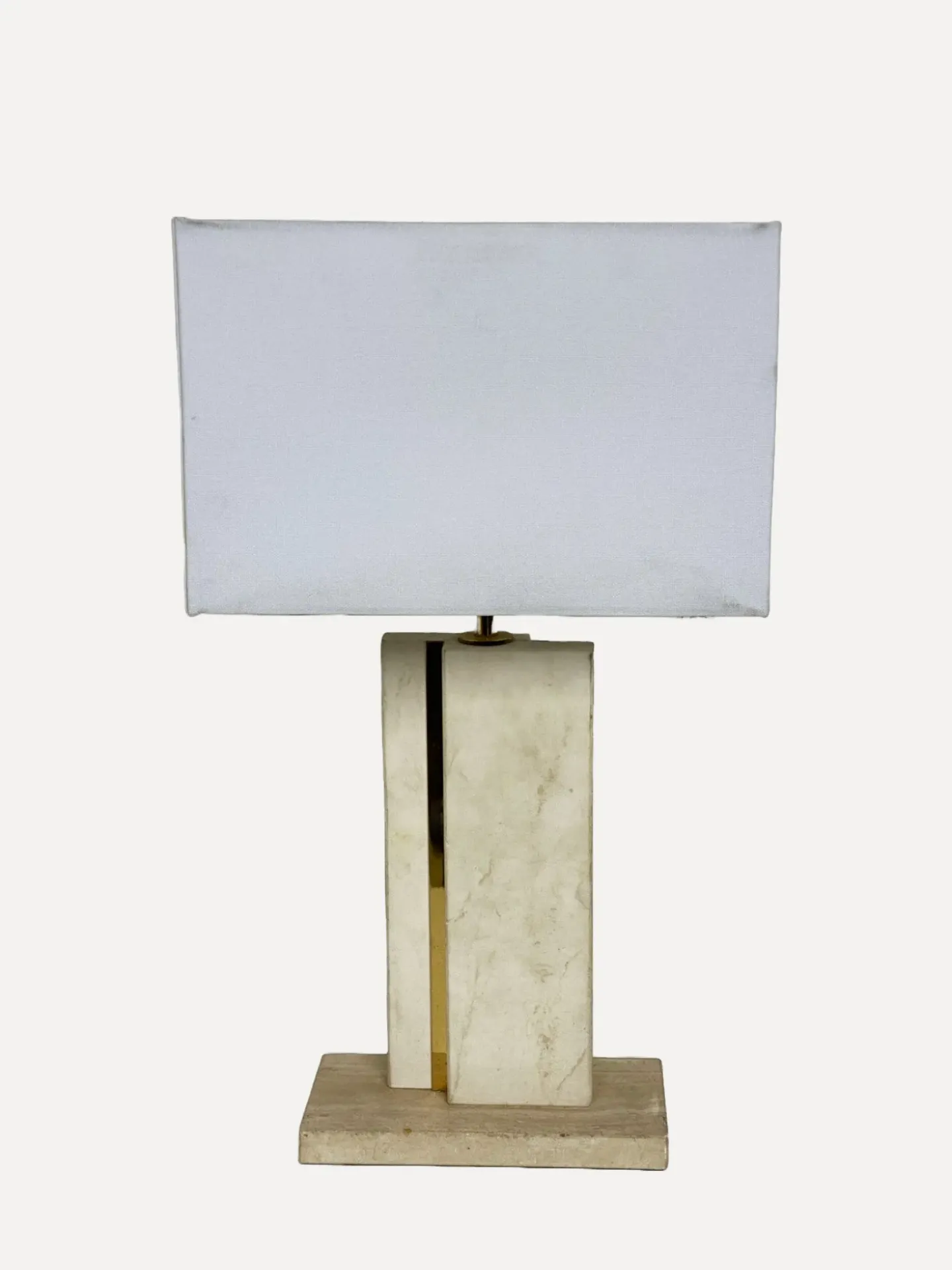 Modern marble table lamp with geometric design
