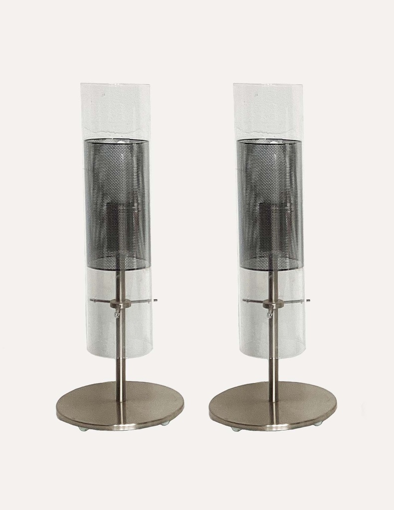 Modern Cylinder Table Lamps with Mesh Detail