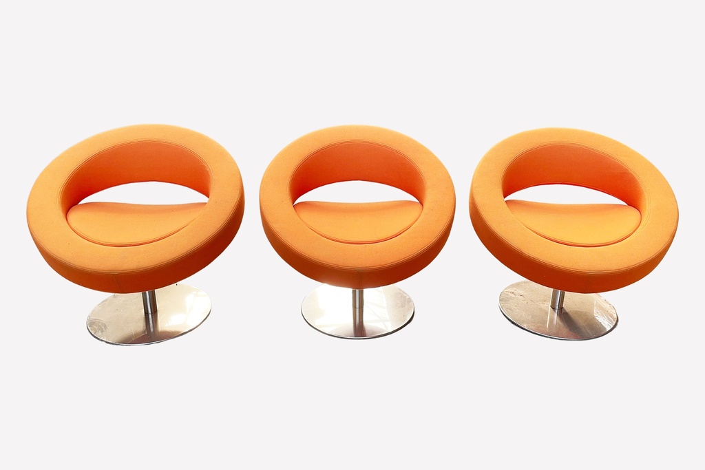 Retro Orange Pod Chairs Trio