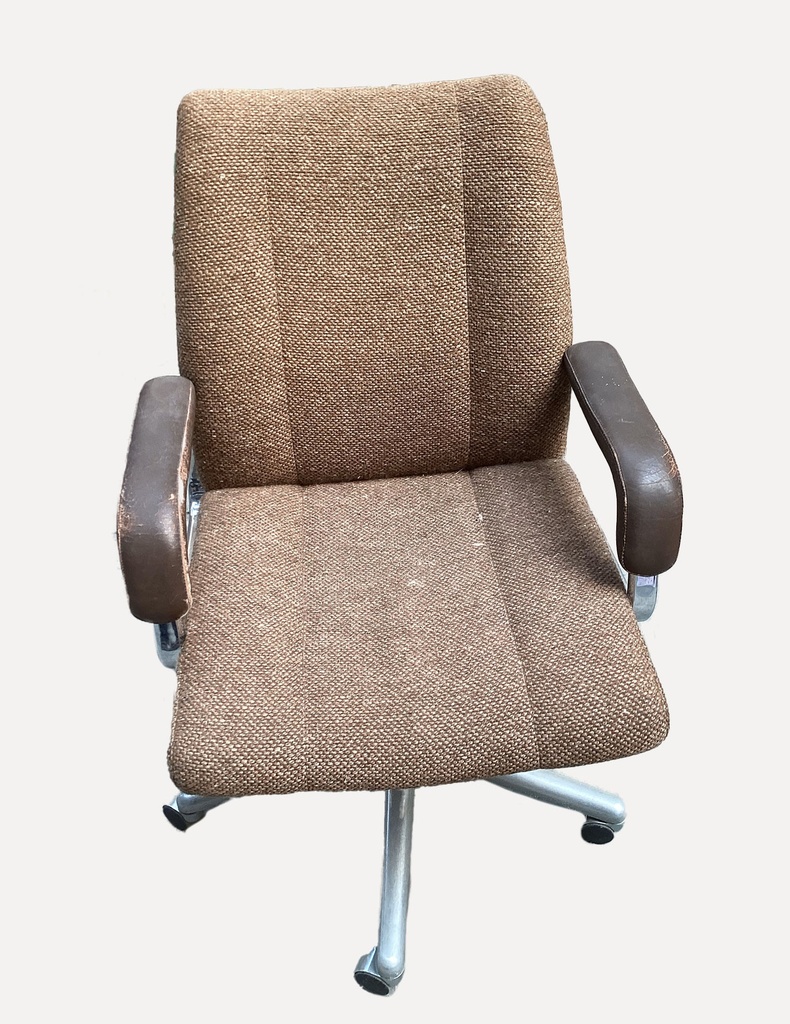 Retro Office Chair with Brown Textured Upholstery