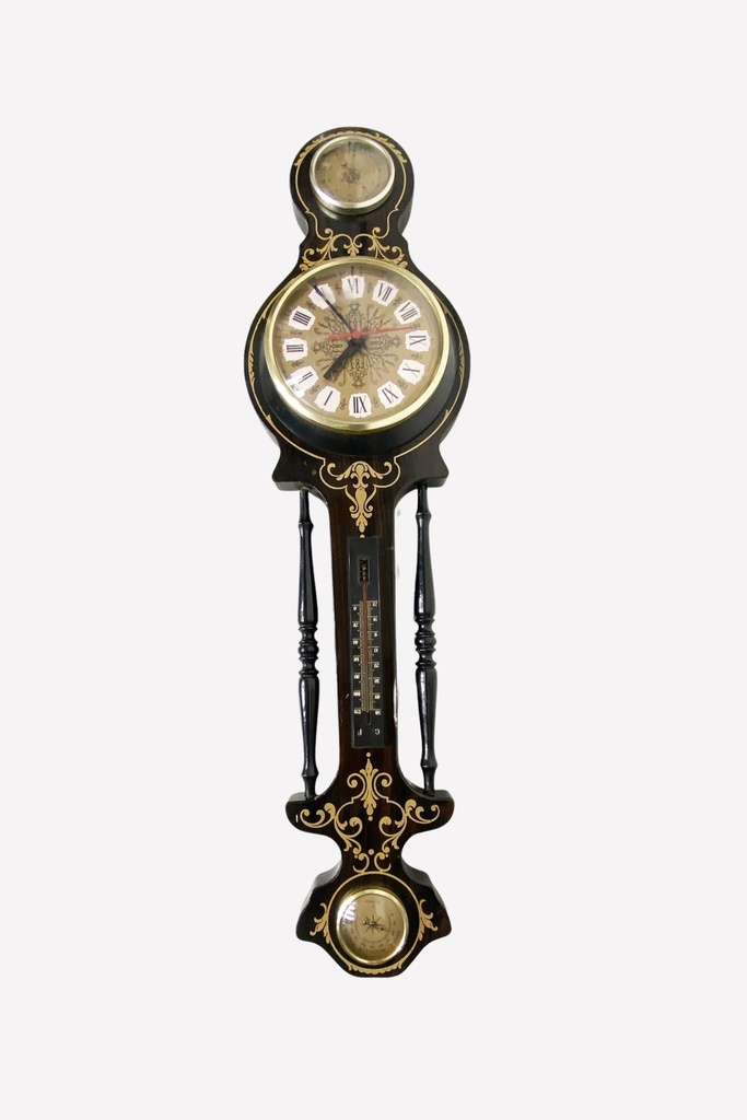 Victorian Style Wall Barometer and Clock Decor