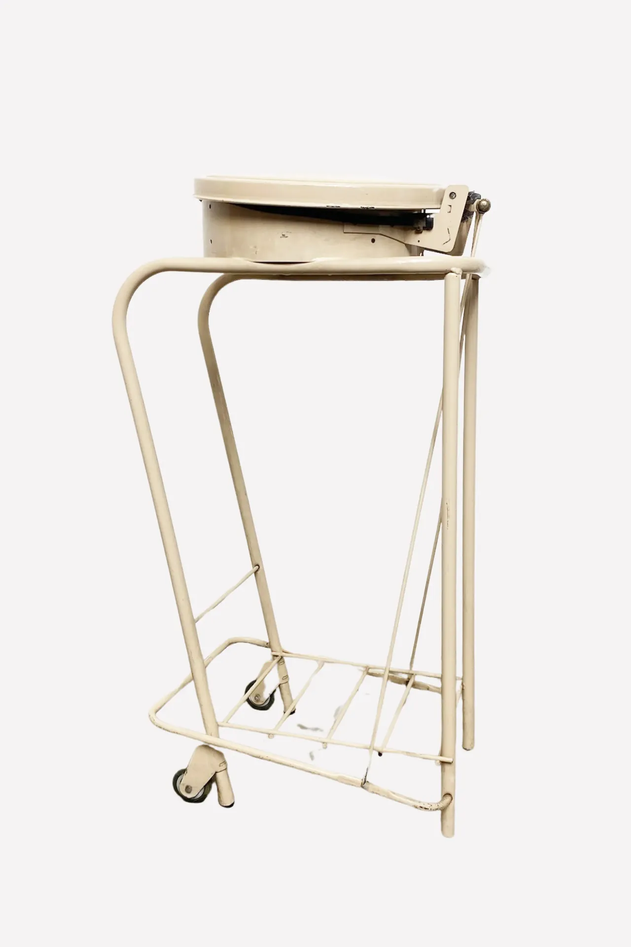 Vintage Medical Gurney Trash Receptacle on Wheels