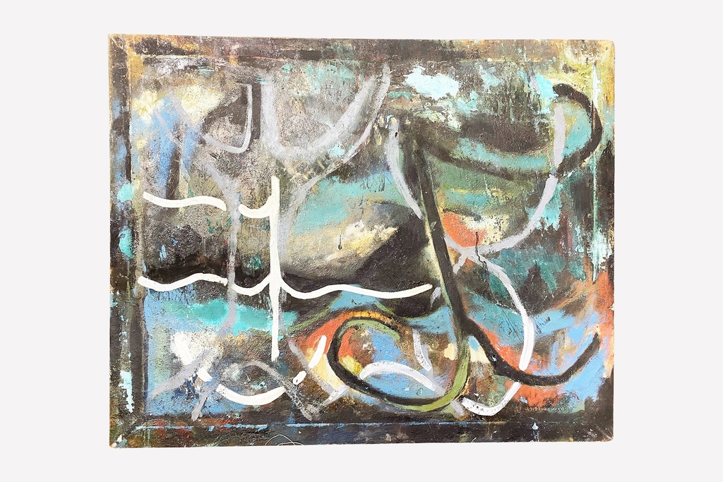 Abstract Expressionist Ocean Palette Canvas