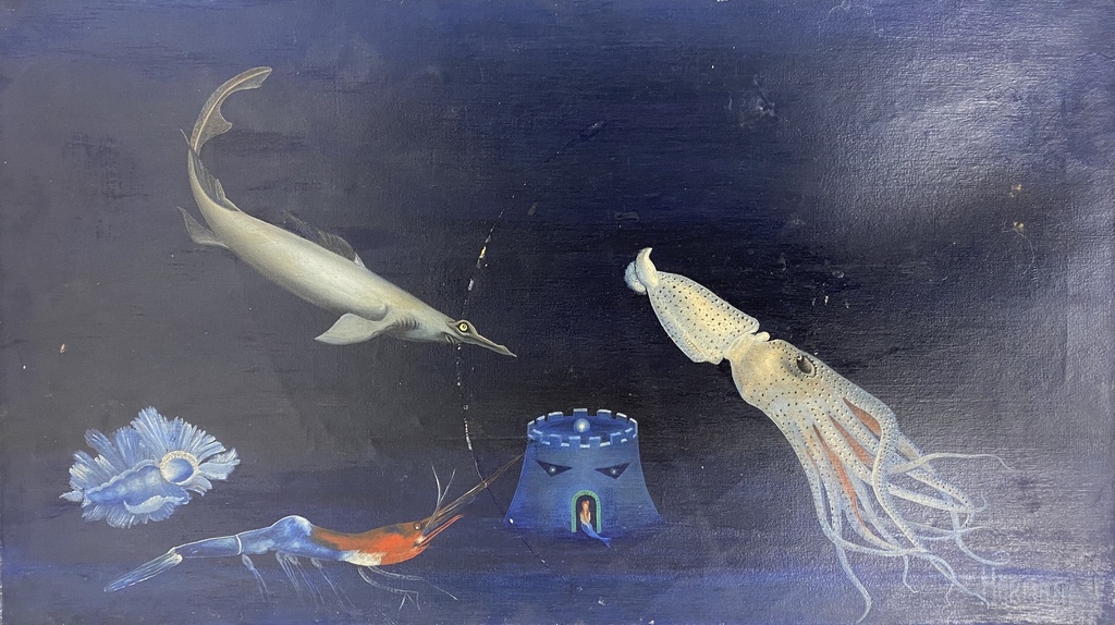 Underwater Realm with Castle and Sea Creatures