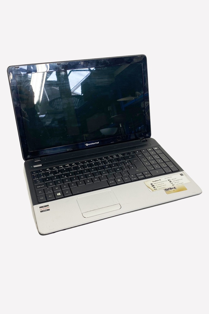 Worn Black Laptop with Generic Office Sticker
