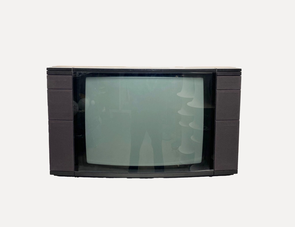 1990s Tube Television with Built-In Speaker Panels
