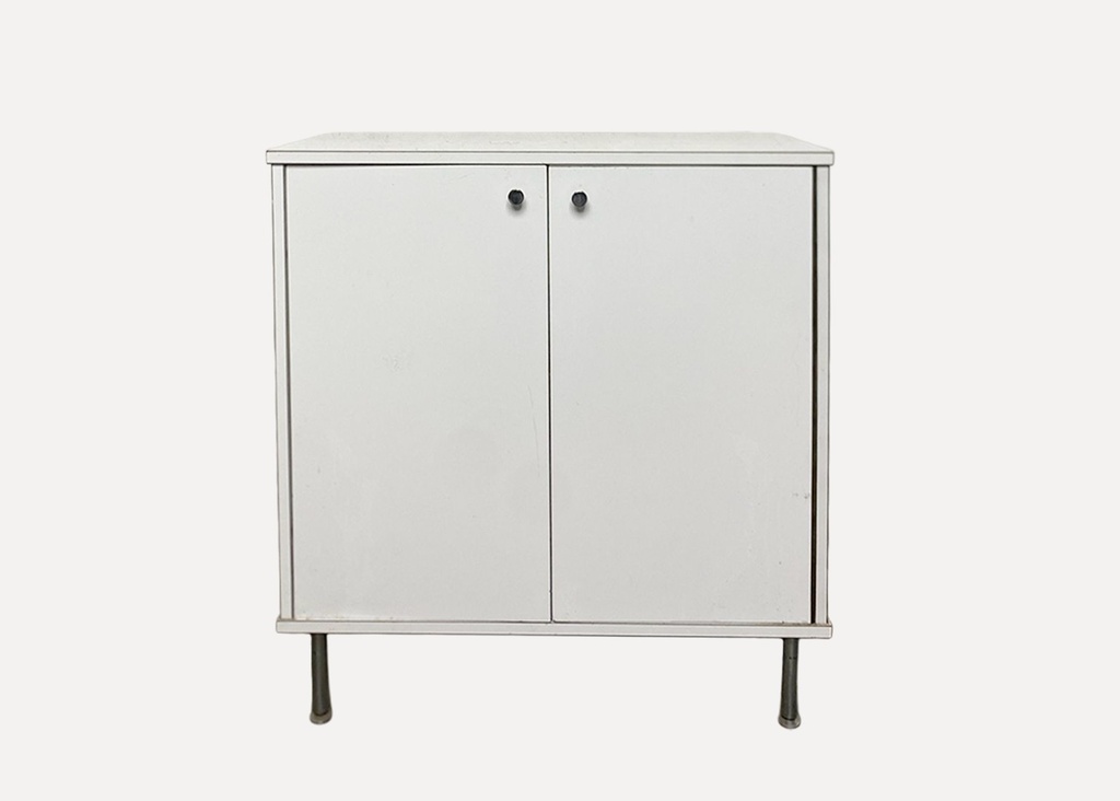 Minimalist White Metal Storage Cabinet