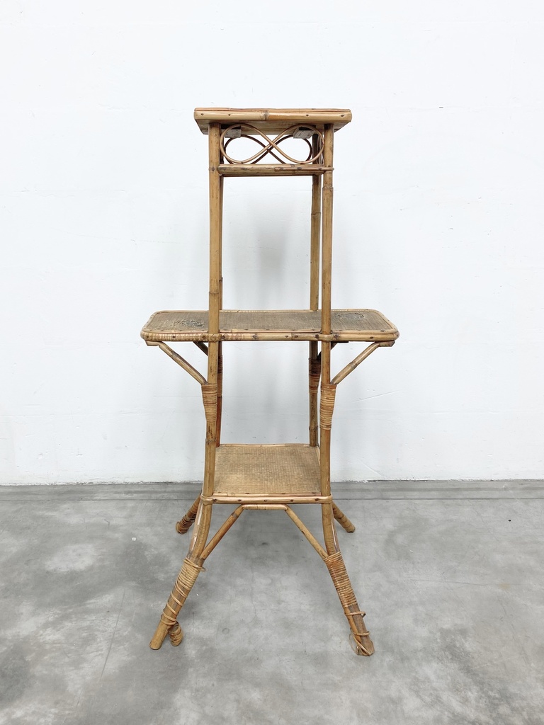 Vintage Bamboo Three-Tier Plant Stand